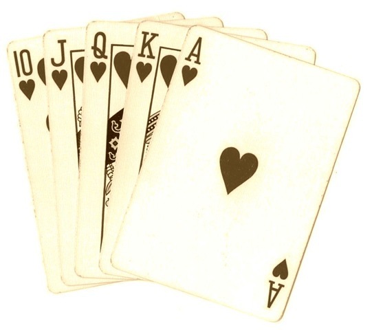 Playing Cards Royal Flush Sepia Tone Poker Clip Art