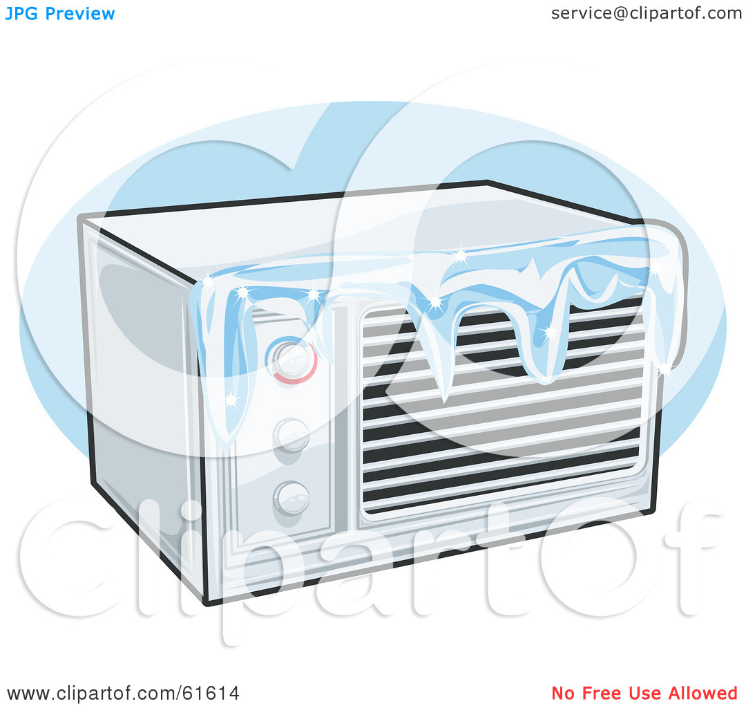 Royalty Free  Rf  Clipart Illustration Of An Iced Over Air Conditioner