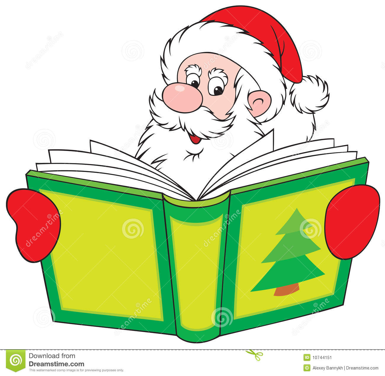 Santa Claus Reading The Book Stock Image   Image  10744151