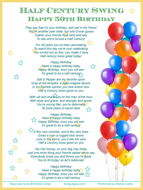 Happy 50th Birthday Song For A Man   Original Birthday Song From Song