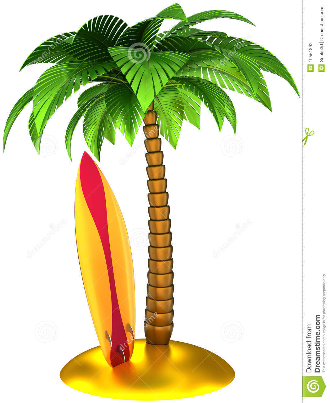 Hawaiian Palm Tree Clip Art Palm Tree Surfboard Stylized 19561892 Jpg