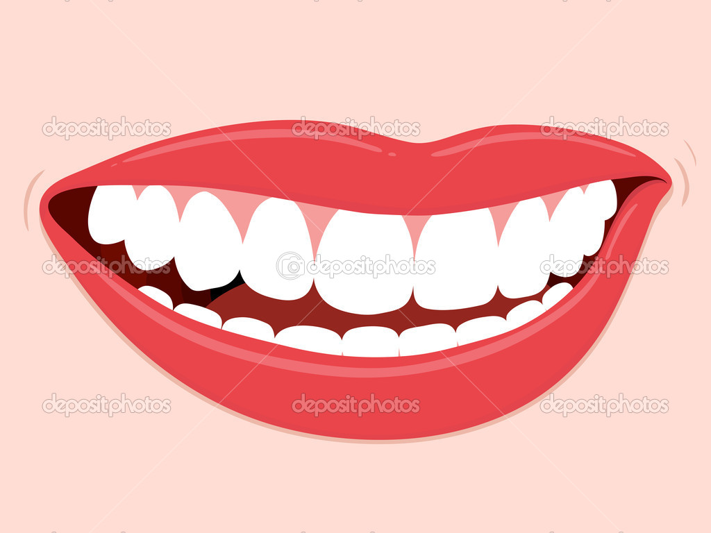 Smiling Mouth Healthy Teeth   Stock Vector   A  N  7913346