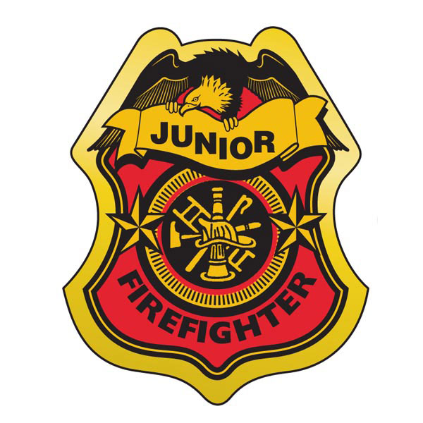 Stick On Junior Firefighter Badges  Stock    Badges
