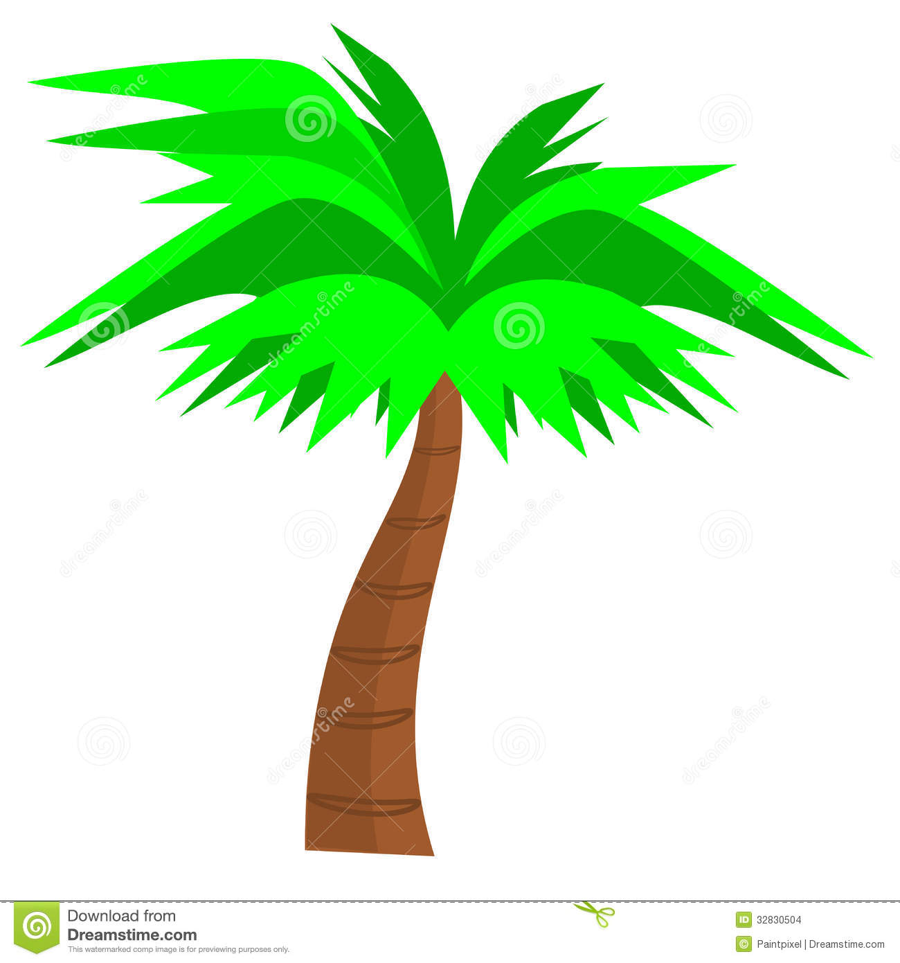 Stock Images  Palmtree Clipart Illustration Palm Tree Curved Trunk