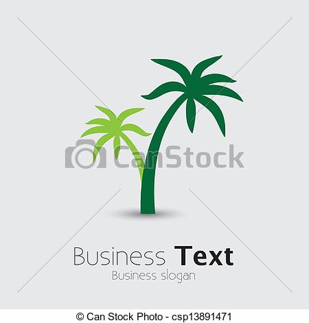 Vector   Coconut Palm Tree Icons Or Symbols Of Travel  Vector Graphic