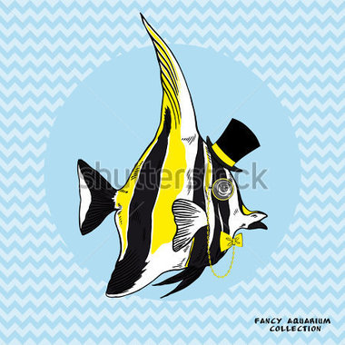 Vector Hand Drawn Illustration Of Fashion Fancy Reef Fish Isolated On