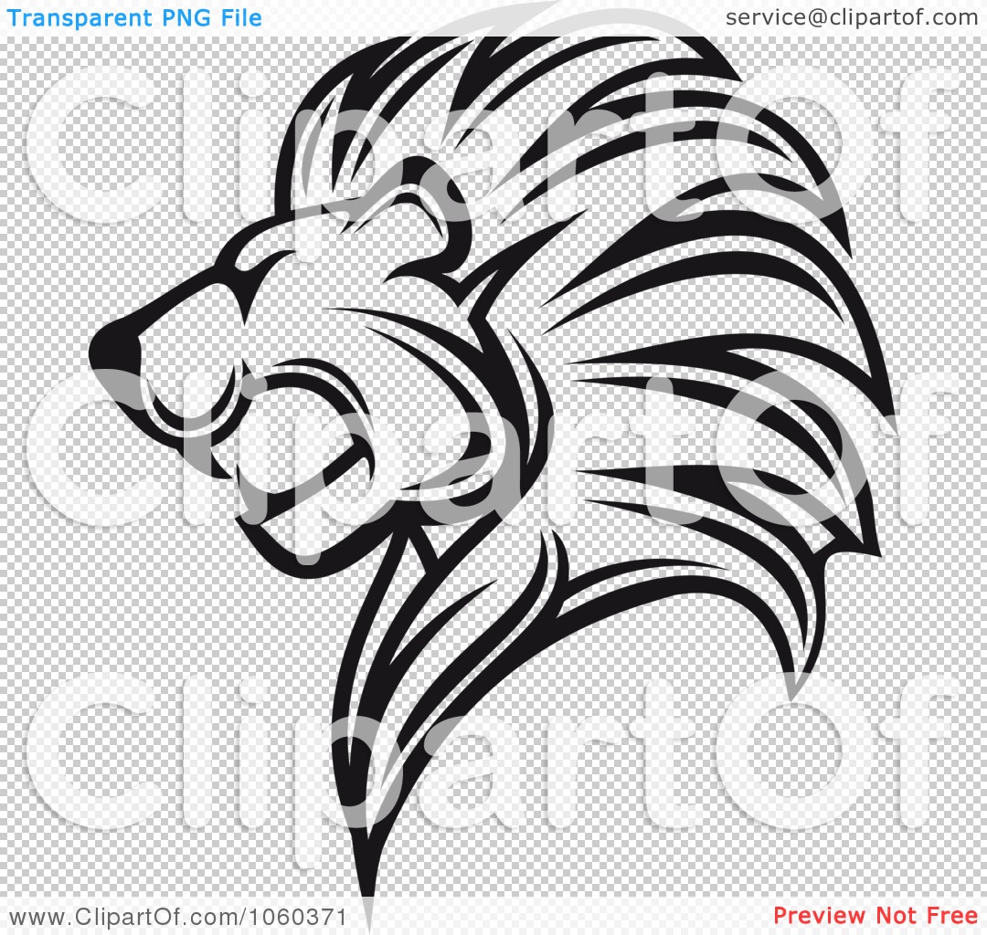 Illustration Of A Black And White Lion Logo   4 By Seamartini Graphics