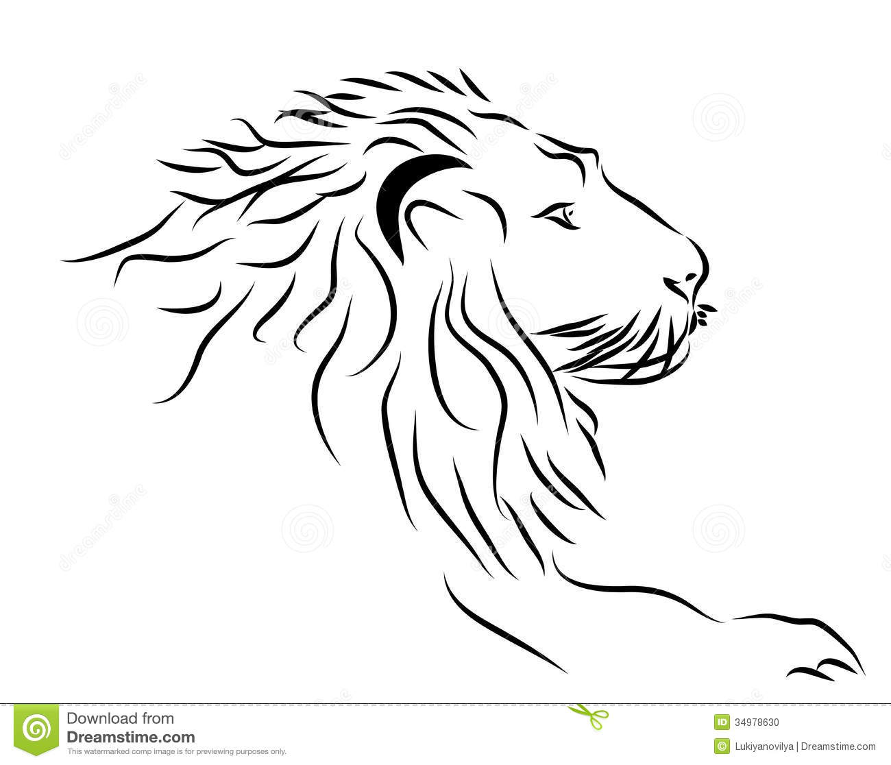 Lion Head Logo In Black And White  Stock Photo   Image  34978630