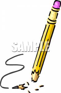 Pencil With A Broken Tip   Royalty Free Clipart Picture
