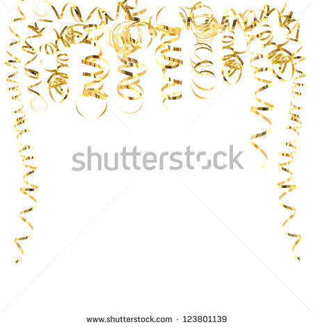 Streamers Clipart Black And White Golden Serpentine Streamers