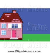 Avenue Clipart Of A Pink House With A Green Lawn By Prawny