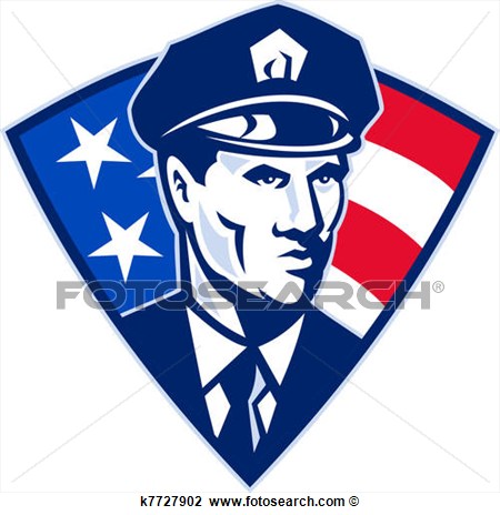 Clip Art   American Policeman Police Officer Security   Fotosearch