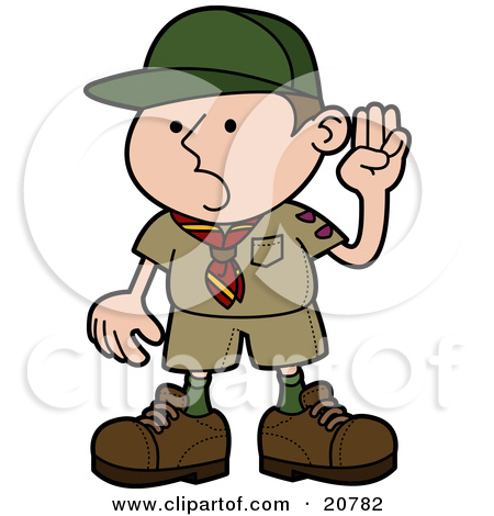 Clipart Illustration Of A Proud Little Boyscout In Uniform Holding