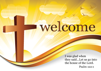 Pc7096 Welcome To Our Church Logo Postcard Welcome Your New Visitors