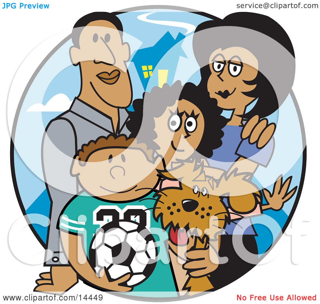 Son Daughter And The Family Dog Clipart Illustration By Andy Nortnik