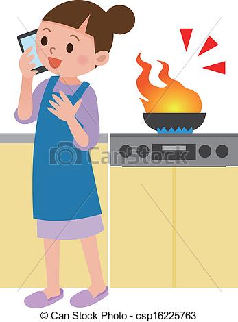 Stove Fire Clipart Vector   The Fire Inadvertent