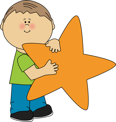An Orange Star Clip Art Image   Little Boy Holding A Blank Orange Star
