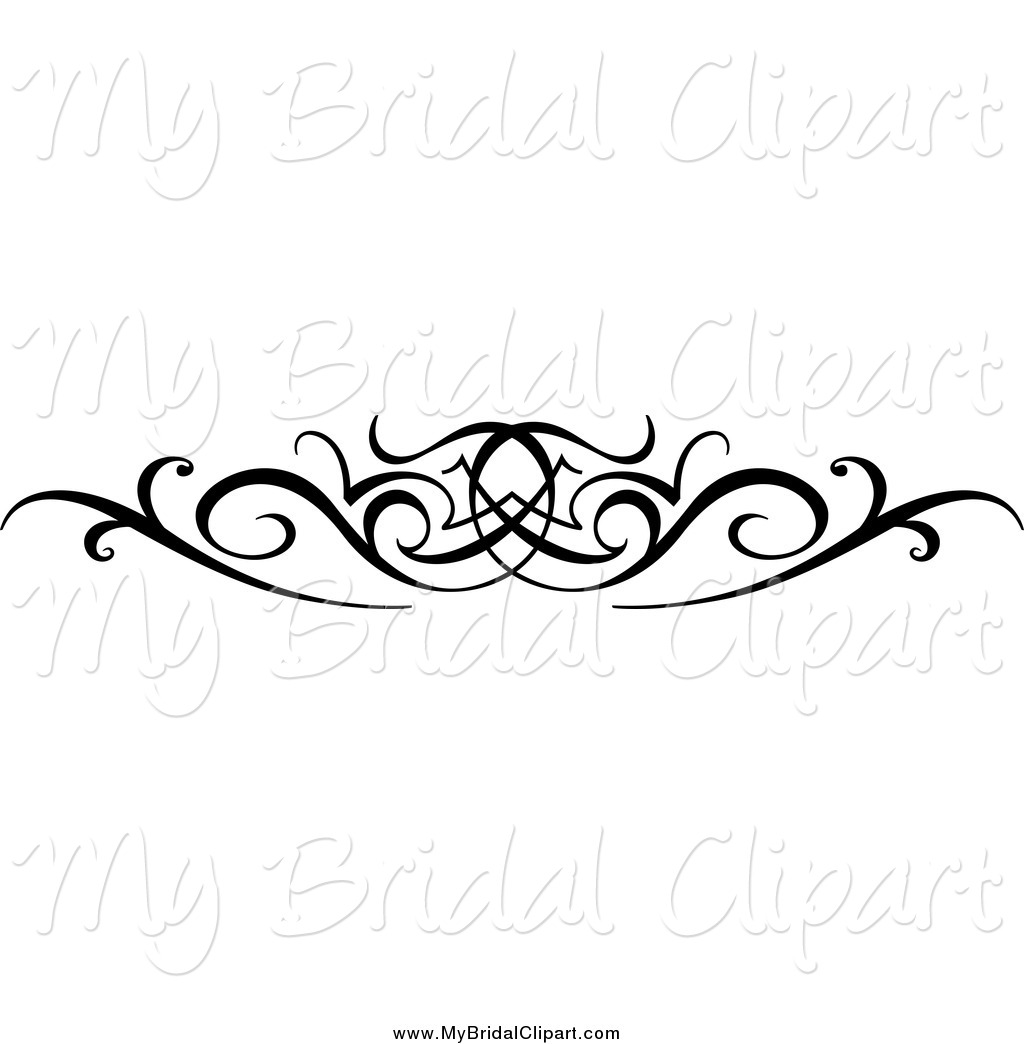 Bridal Clipart Of A Black And White Swirl Wedding Design Element By