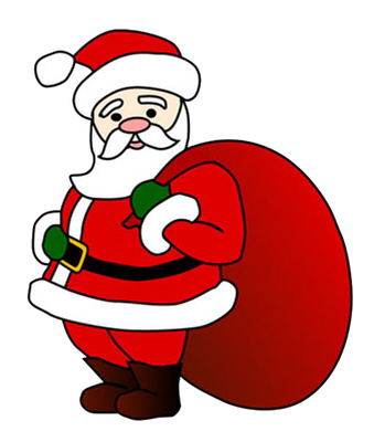 Cartoon Santa Claus Clip Art Christmas Gift Bag   Just Free Image