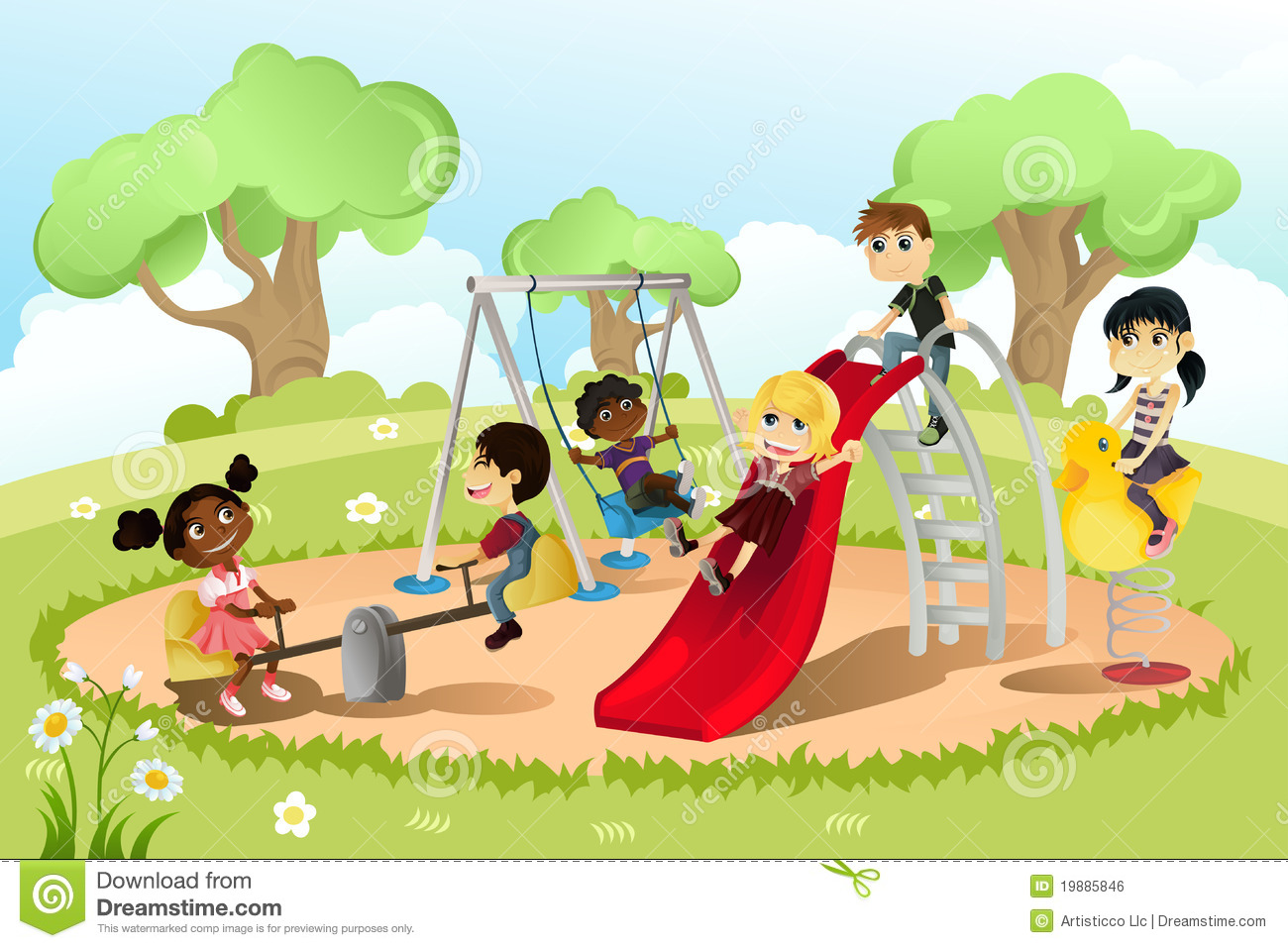 Children In Playground Royalty Free Stock Image   Image  19885846