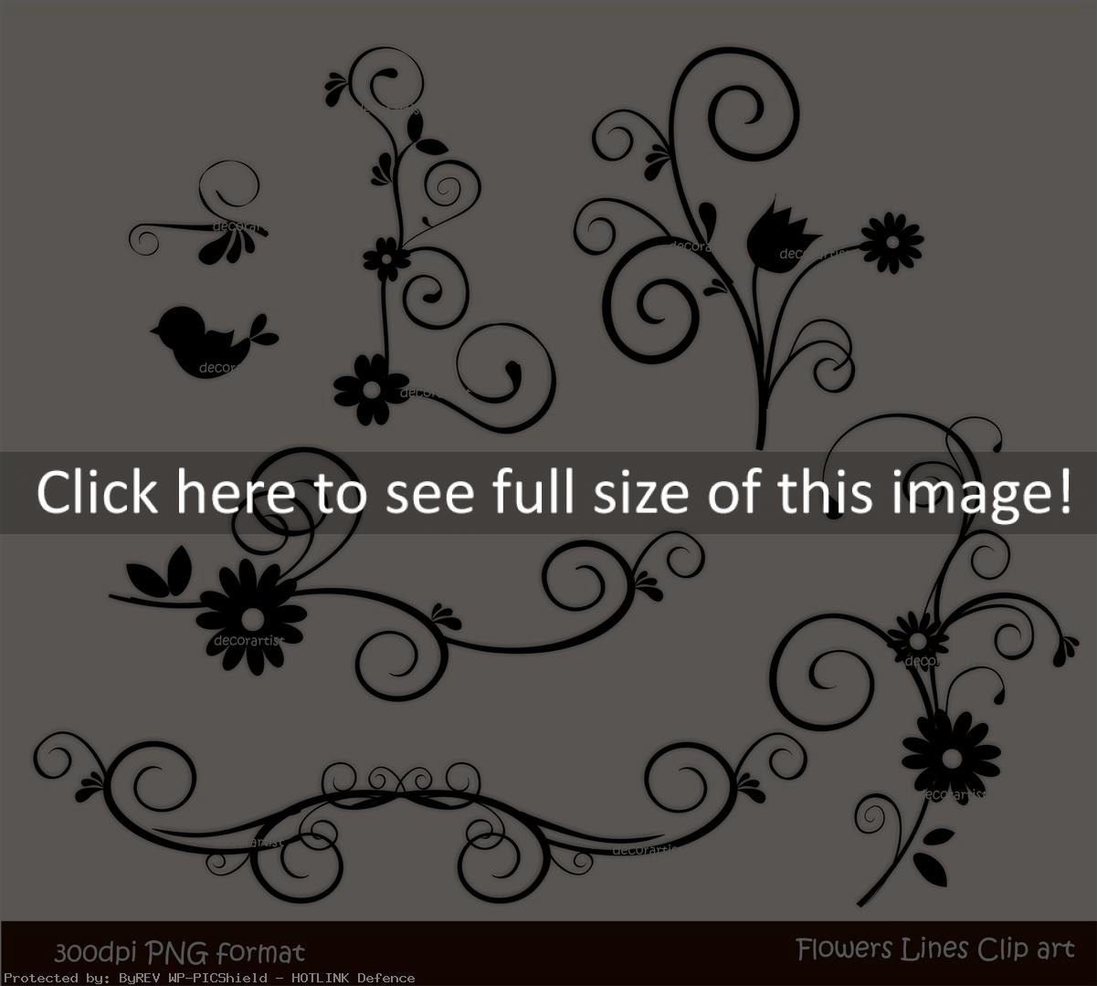 Flowers Clip Art Border Black And White  Id  95660
