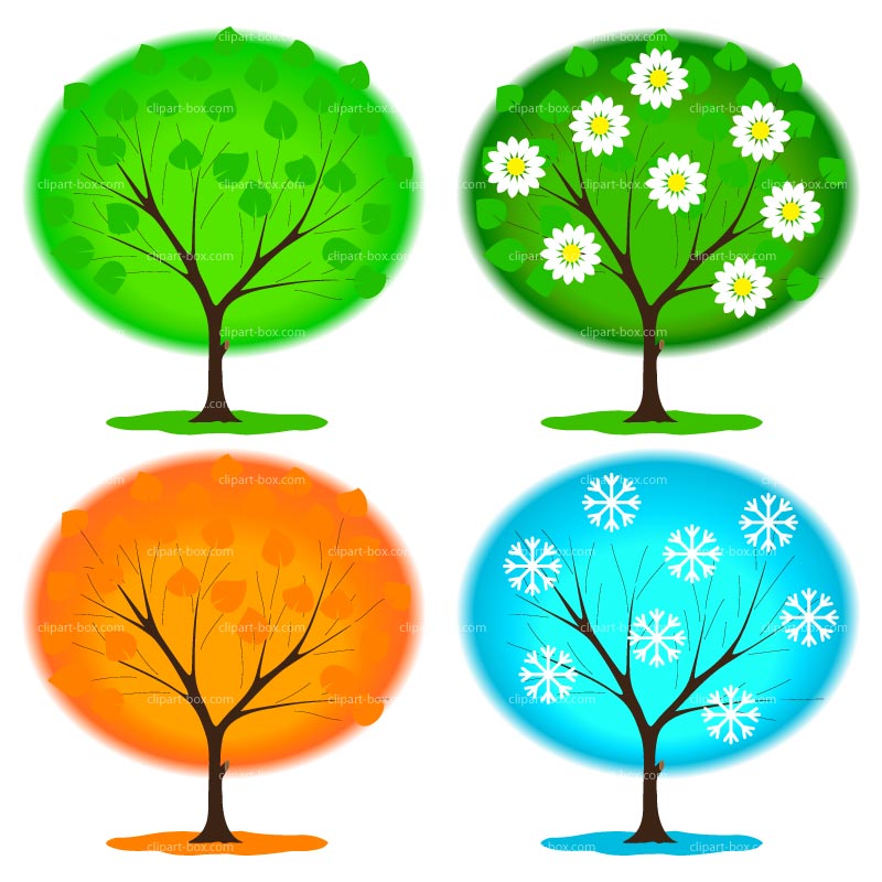 Four Seasons Clip Art Clipart Trees 4 Seasons