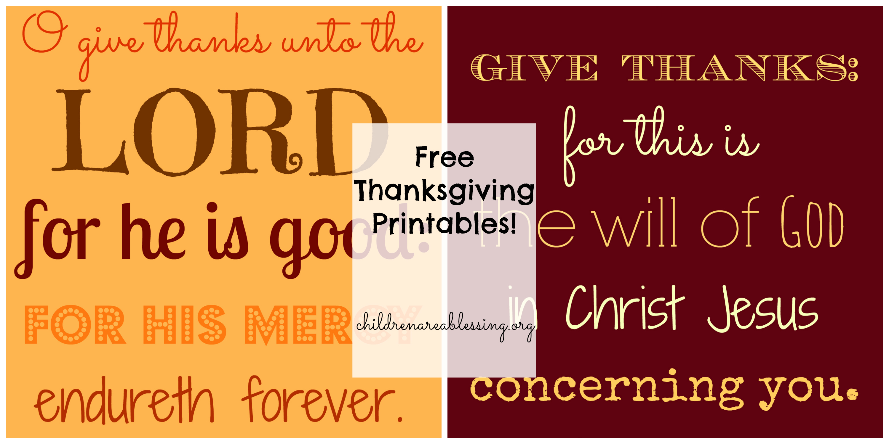 Free Thanksgiving Printables   Children Are A Blessing