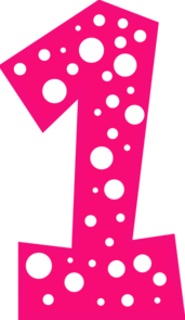 Number 1 Pink And White Polkadot Clip Art At Clker Com   Vector Clip