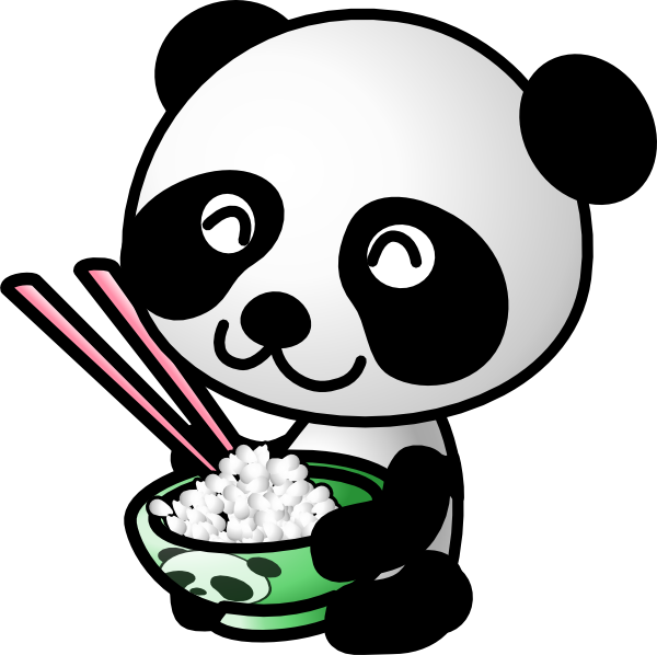 Panda Eating Rice Clip Art At Clker Com   Vector Clip Art Online
