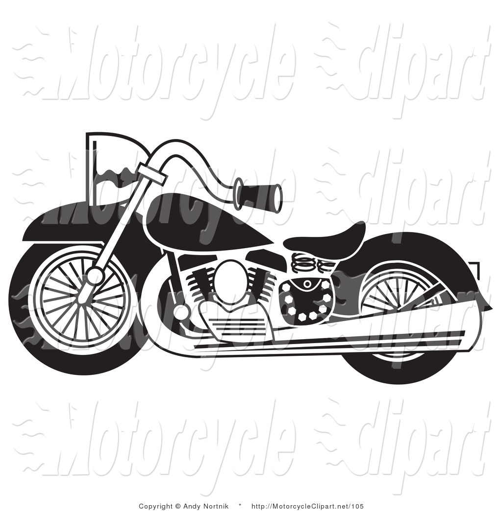 Transportation Clipart Of A Black And White Bike By Andy Nortnik