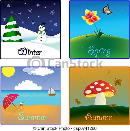 Vector Clipart Of The Four Seasons Csp6741260   Search Clip Art