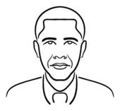 Barack Obama Line Drawing   Clipart Graphic