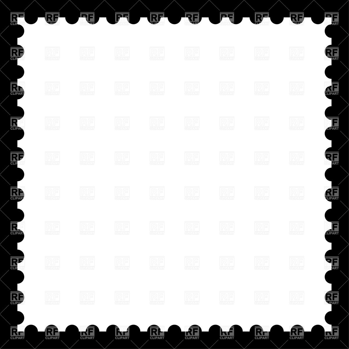 Blank Postage Stamp On Black Download Royalty Free Vector Clipart
