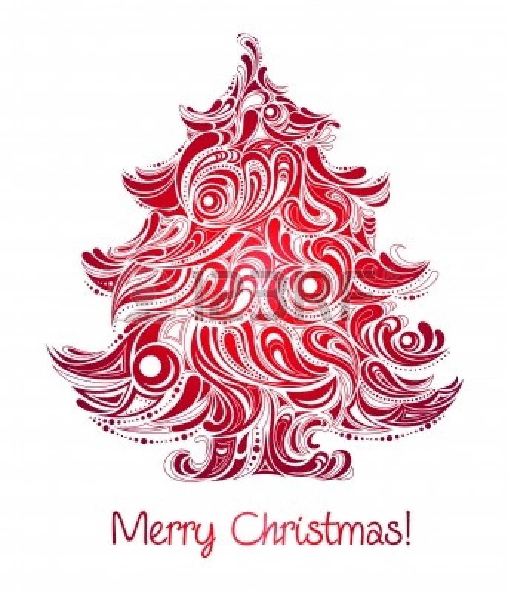 Christmas Tree Free Clipart Silhouette Red Christmas Tree Abstract