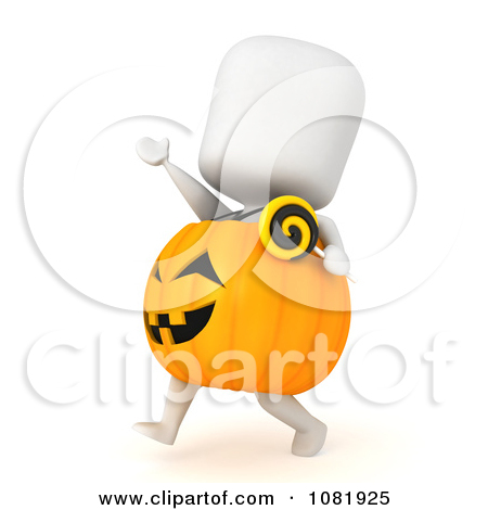Clipart Of A Baby Girl Sitting In A Pumpkin Halloween Custume