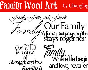 Family Word Art Collection 10 Quote S   Words And Phrases Clip Art