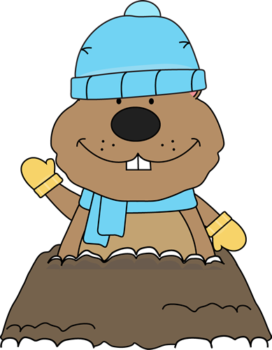 Winter Groundhog Clip Art   Groundhog Wearing A Winter Hat Scarf And