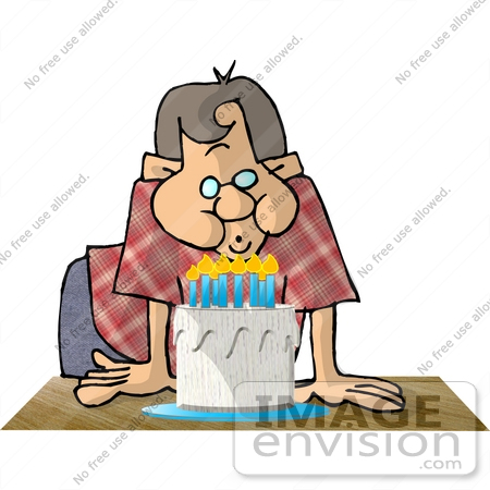 Clipart Of A Caucasian Boy Or Man In A Plaid Red Shirt And Blue Pants