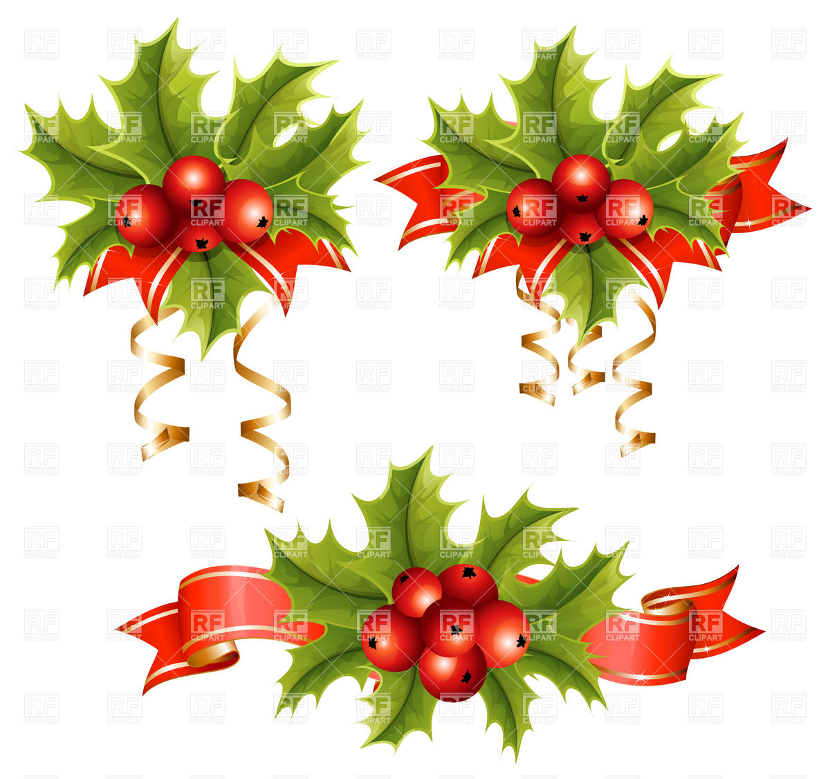 Free Christmas Holly Border Clip Art Holly With Berries Holiday