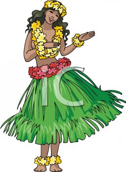 Cartoon Hula Dancer Clipart