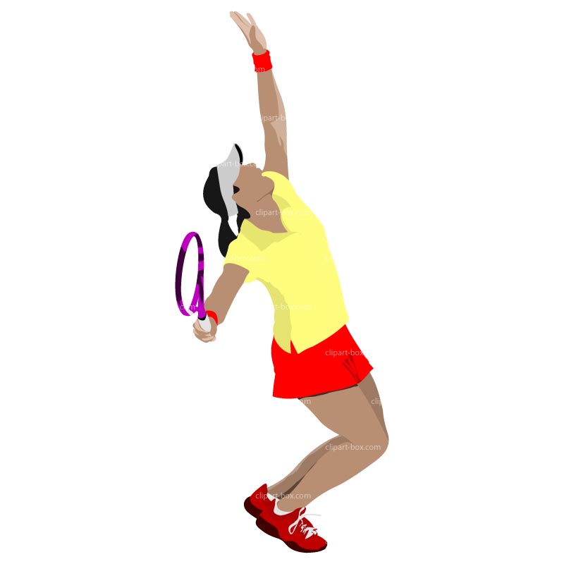 Clipart Girl Playing Tennis   Service   Royalty Free Vector Design