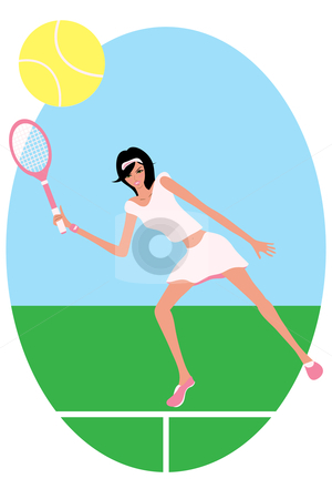 Female Tennis Player Stock Vector Clipart Vector Illustration Of A