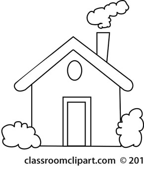 House With Chimney Smoke Outline Home Clipart Black And White