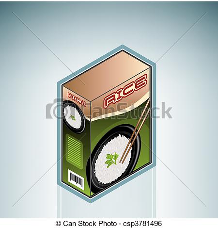 Box Of Rice  Part Of The Hospital Hardware Isometric 3d Icons Set