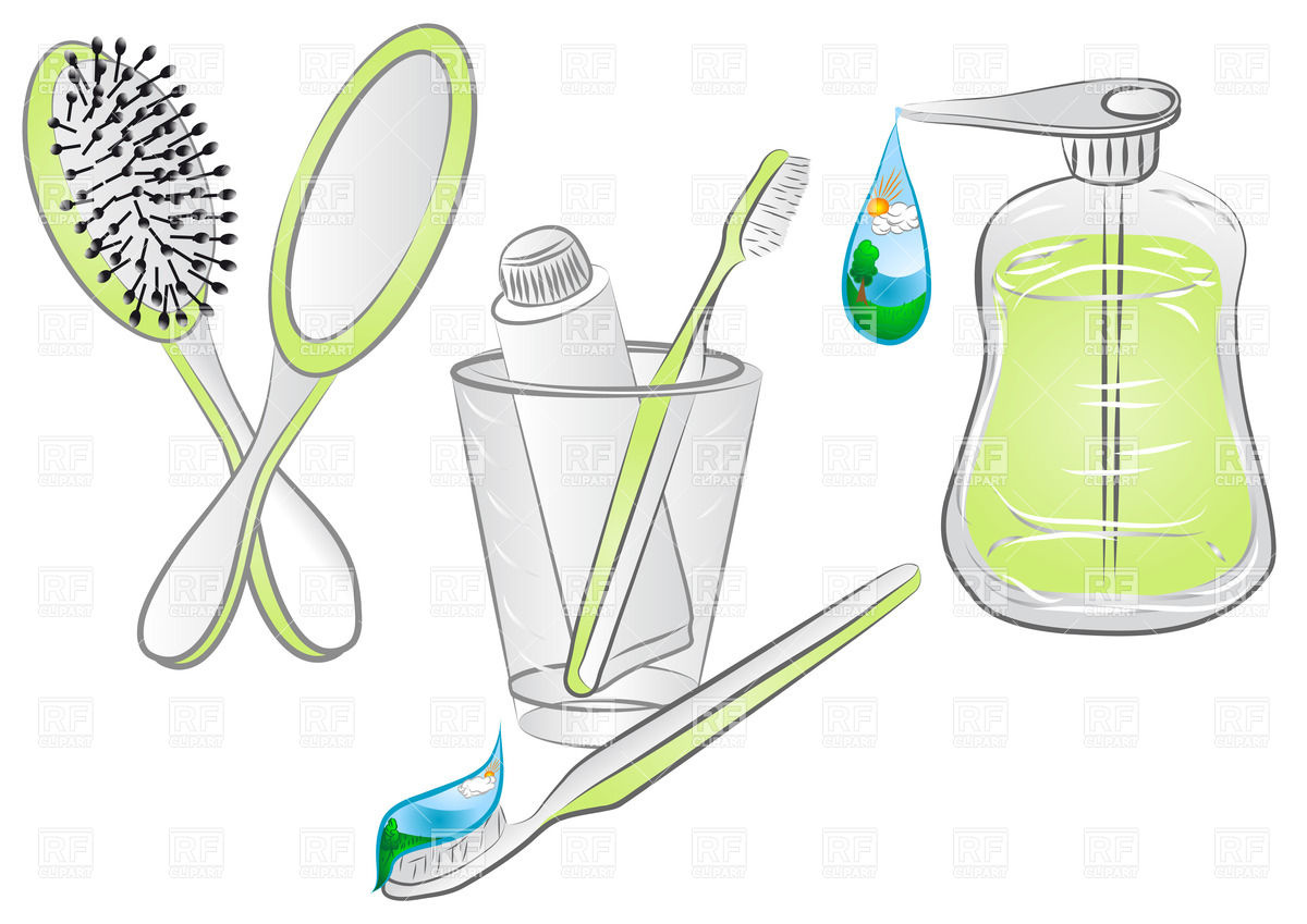 Hygiene Items   Comb Toothbrush And Liquid Soap Download Royalty