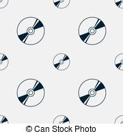 Cd Dvd Compact Disk Blue Ray Icon Sign  Seamless Pattern With