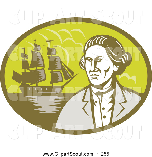 Clipart Of An Explorer And Ship Oval Logo By Patrimonio    255