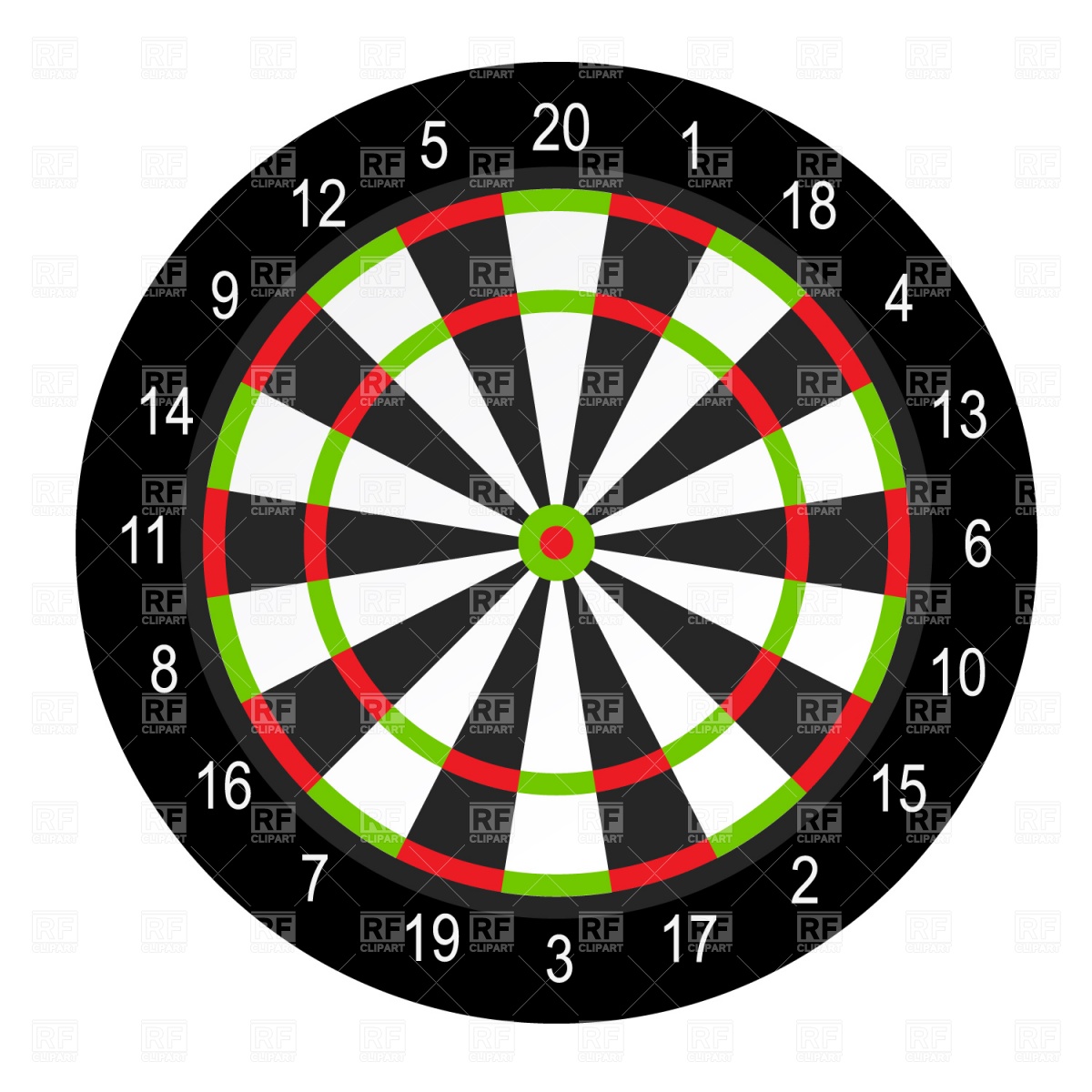 Dart Board 1226 Sport And Leisure Download Royalty Free Vector Clip