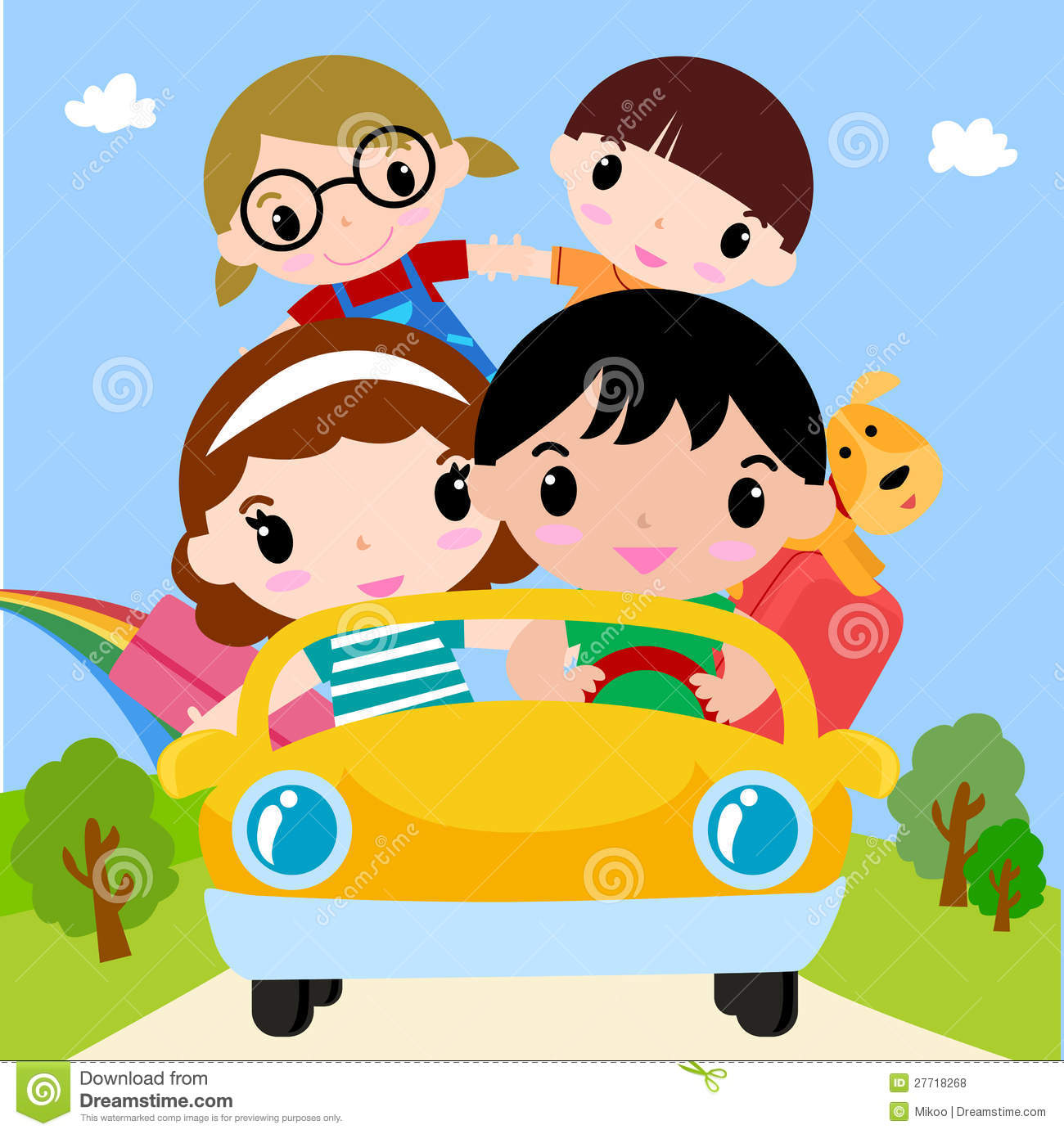 Happy Family In Car On Vacation Royalty Free Stock Photos   Image