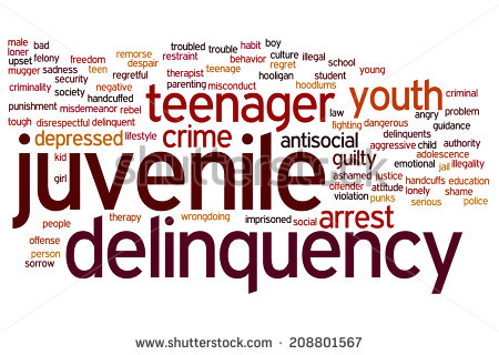 Juvenile Delinquency Concept Word Cloud Background   Stock Photo
